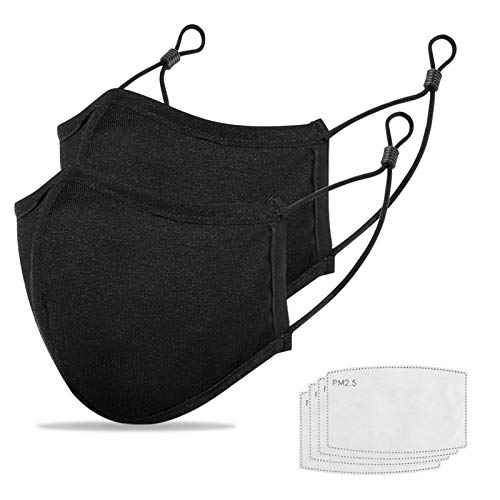REUSABLE WASHABLE FACE MASK WITH FILTER ADJUSTABLE NOSE CLIP Black colour