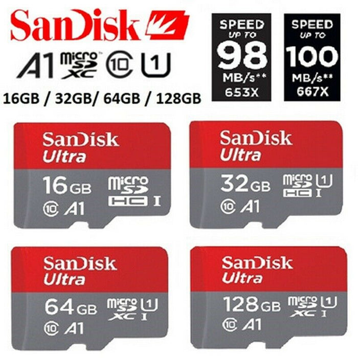 Genuine SanDisk 32 Gb Micro SD memory CARD HC class 10, 98mb/s Card Adapter