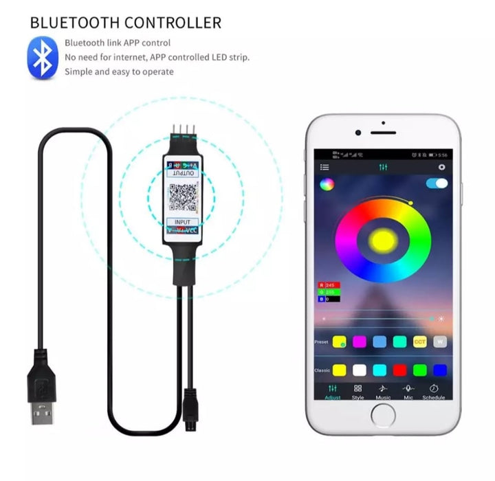 USB LED Tv Lights Strip 5m Backlights with Bluetooth