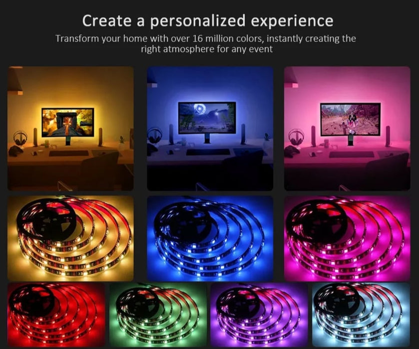 USB LED Tv Lights Strip 5m Backlights with Bluetooth