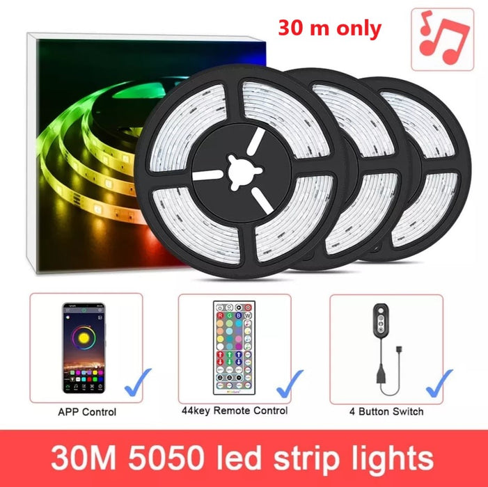 30m (3x10m rolls ) LED Strip Lights Full Kit 5050 with bluetooth