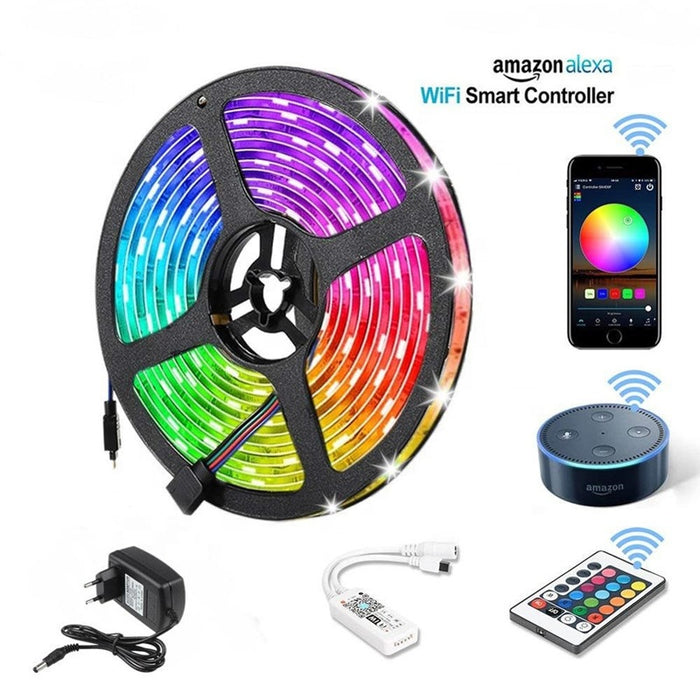 Alexa Google Assistant 20m WIFI 5050 LED Strip Light full kit waterproof/ non waterproof